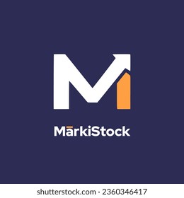 MarkitStock - Letter M with arrow logo template vector icon element, business corporate and finance design concept