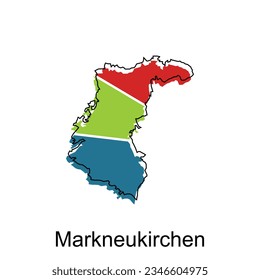 Markneukirchen City of Germany map vector illustration, vector template with outline graphic sketch style on white background