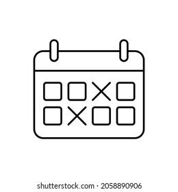 marks calendar line icon vector design, editable stroke line icon