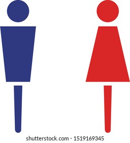 Marks for men's and women's toilets.