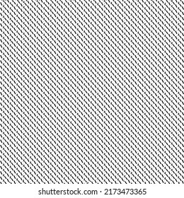 Marks, suggesting a kind of stitching, arranged alternately in an oblique direction. Black and white texture or pattern.