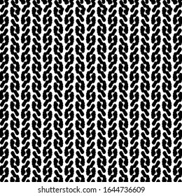 Markierungen oder Symbole, die auf parallelen Zeilen ausgerichtet sind. Schwarz-Weiß-Muster, geeignet für Textilien.