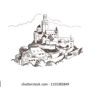 Marksburg Castle Vector Sketch