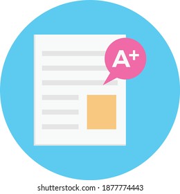 marksheet vector colour flat icon