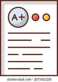 marksheet Vector illustration on a transparent background. Premium quality symbols. Vector Line Flat color  icon for concept and graphic design.