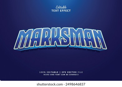 Marksman editable text effect 
 3d style template use for esport tittle game