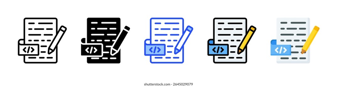 Marcar Coleção De Ícones De Documento Com Vários Estilos
