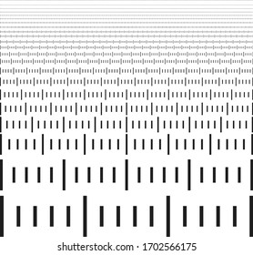 Markup for rulers in different scales. Vector illustration
