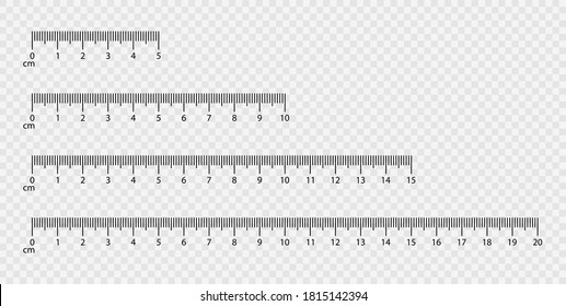 Markup for rulers. Measuring scales. Vector illustration isolated on transparent background. Vector EPS10.