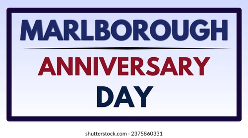 Marlborough anniversary day, celebration banner, typography