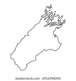 Marlborough District map, administrative division of New Zealand. Vector illustration.