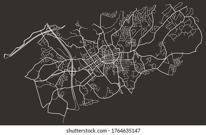 Marlborough, Massachusetts, USA – Urban Roads Map, City Transportation Network, Streets, Downtown And Suburbia, Minimalist Town Poster