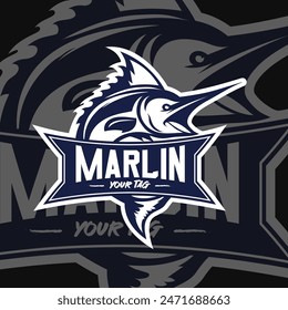 Marlin esport logo with bold, sharp design.