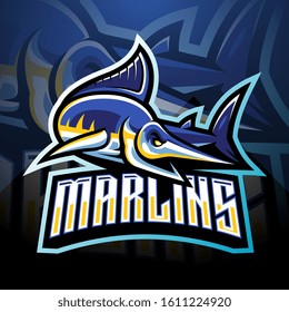Marlin esport mascot logo design