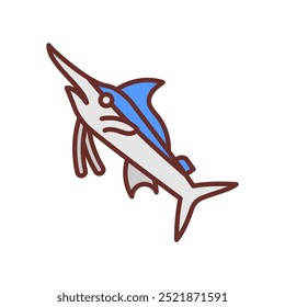 Marlin Fish Filled Icons , Vector illustration