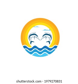 marlin fish icon logo illustration vector