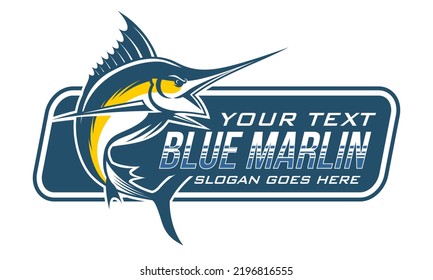 Marlin fish jumping fishing logo design modern template vector illustration, great for team, brand, and other template design