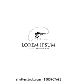 marlin fish logo design concept. fishing club
