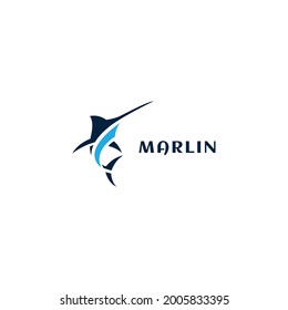 diseño del logo de los peces marlin. plantilla de logotipo