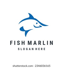 Marlin fish logo design.marlin fish logo.