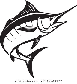 Símbolo del logotipo del pez Marlin, Arte vectorial, iconos y gráficos para diseñadores