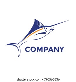 marlin fish logo template