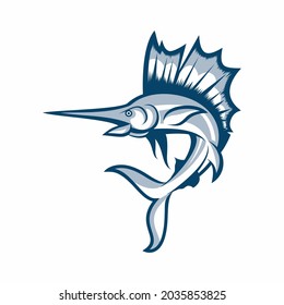 Marlin fish logo template design vector illustration