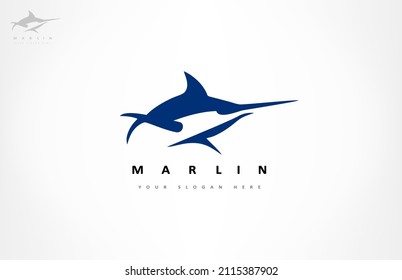 Marlin fish logo vector design