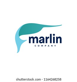 marlin fish logo vector icon illustration