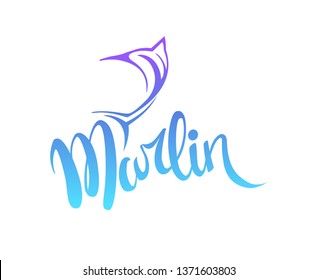 marlin fish logo vector icon line art outline download monoline