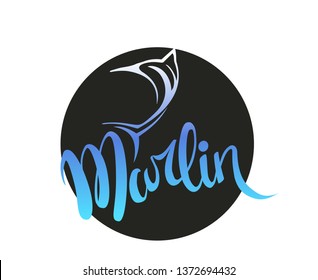 marlin fish logo vector icon line art outline download monoline