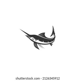 Ilustración de peces Marlin diseño gráfico vectorial logo, Adecuado para la industria creativa, entretenimiento, tienda y cualquier negocio relacionado 