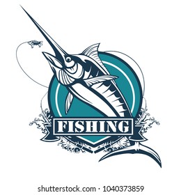 Marlin Fish Logosword Fish Fishing Emblem Stock Vector (Royalty Free ...