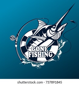 Marlin Fish Logosword Fishing Emblem Sport Stock Vector (Royalty Free ...