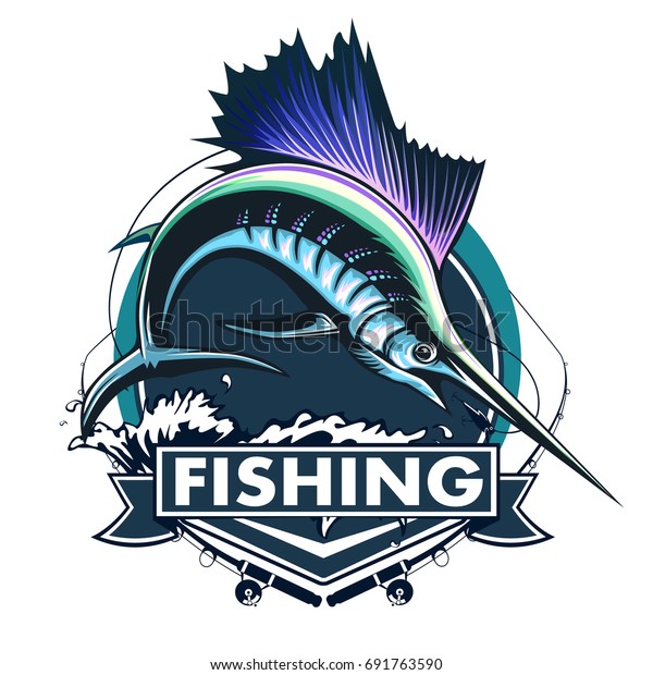 Marlin Fish Logosword Fishing Emblem Sport Stock Vector (Royalty Free ...