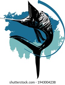El pez Marlin en el océano
