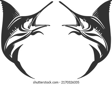 Marlin fish ocean vector illustration
