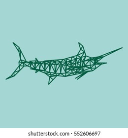 MARLIN FISH SEA POLYGONAL LOW POLY GEOMETRIC TRIANGLE