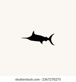 Marlin fish silhouete illustration vector