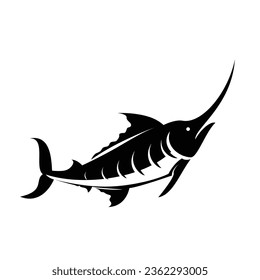 Marlin fish silhouette icon design