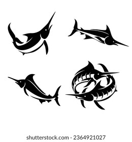 Marlin fish silhouette icon design
