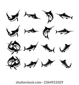 Marlin fish silhouette icon design