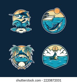 Marlin Fish Sticker Illustration Pack