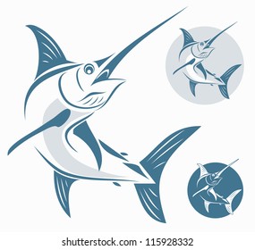 Marlin fish - vector illustration