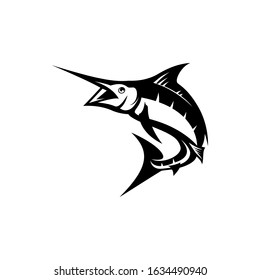 marlin fish. vector illustration of fishing