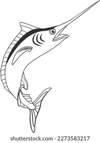 Marlin fish vector illustration isolated on white background