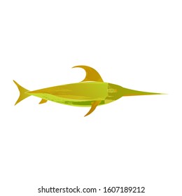 Marlin fish - vector illustration underwater, design, white, wild, nature,