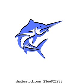 Marlin fish vector logo for anglers