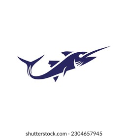 Marlin Fish Vector Logo Design Template