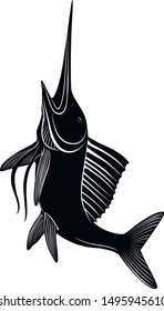 marlin fish vector silhouette isolated on white background